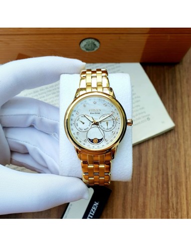reloj mujer Citizen Calendrier Diamond Moon Phase Eco-Drive FD0002-57D 37mm 50m WR correa de acero