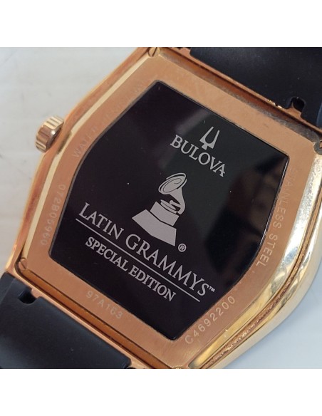 Reloj hombre Bulova Latin Grammy 97A163 Collection Gemini 40.5mm correa de silicona Special Edition