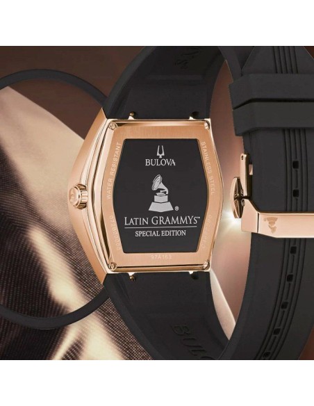 Reloj hombre Bulova Latin Grammy 97A163 Collection Gemini 40.5mm correa de silicona Special Edition