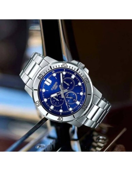 copy of reloj cronógrafo analógico hombre Casio MTP-VD300D-1E 45mm correa de acero