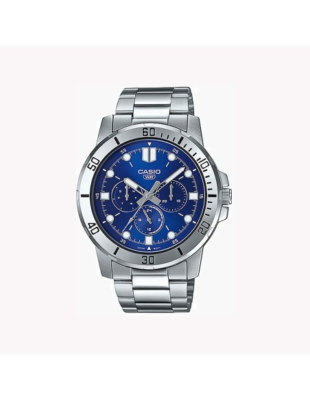 Reloj cronógrafo analógico hombre Casio MTP-VD300D-2E 45mm correa de acero