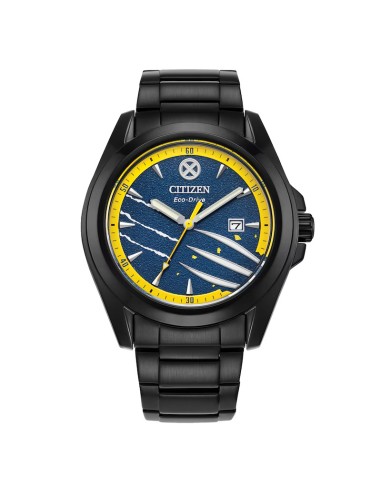 reloj solar hombre Citizen Eco-Drive Marvel SNIKT! Wolverine AW1435-66W 43mm 100m WR correa de acero