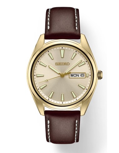 reloj cuarzo hombre Seiko Classic SUR450 40,2mm cristal de zafiro 100m WR correa de cuero