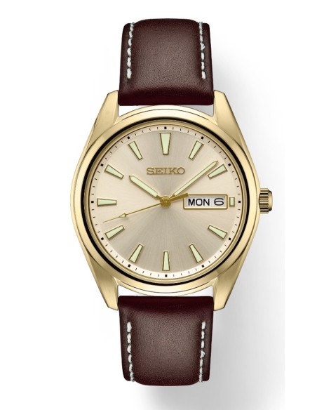 reloj cuarzo hombre Seiko Classic SUR450 40,2mm cristal de zafiro 100m WR correa de cuero