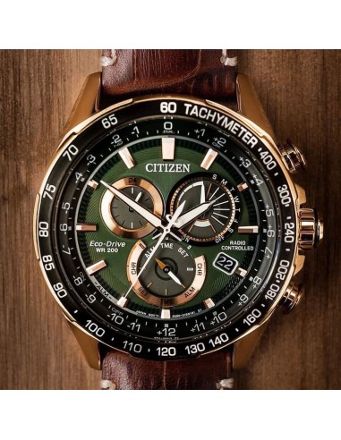 Reloj hombre Citizen PCAT Eco-Drive CB5919-00X Perpetual Calendar Atomic Timekeeping A-T dial verde 43mm Cristal de zafiro