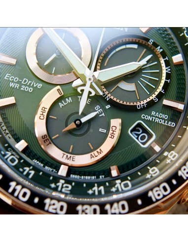 Reloj hombre Citizen PCAT Eco-Drive CB5919-00X Perpetual Calendar Atomic Timekeeping A-T dial verde 43mm Cristal de zafiro