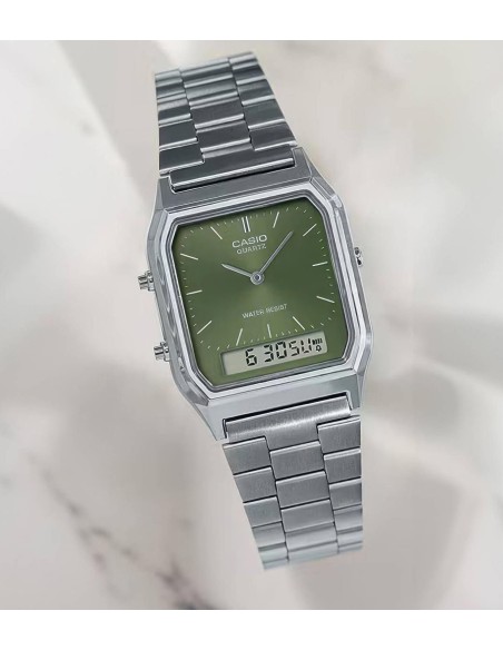 Reloj Casio VINTAGE EDGY AQ-230A-7D unisex dial analógico y digital