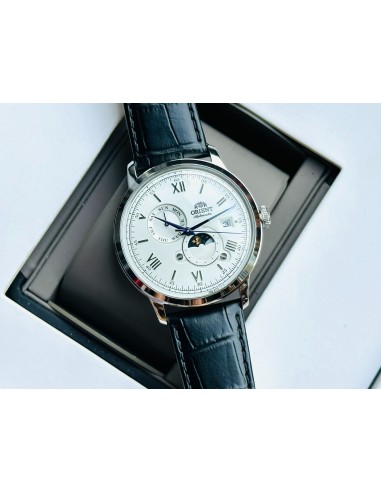 automático hombre Orient Bambino Sun & Moon RA-AK0802S 41,5mm correa de cuero