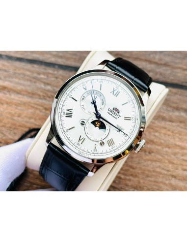 automático hombre Orient Bambino Sun & Moon RA-AK0802S 41,5mm correa de cuero