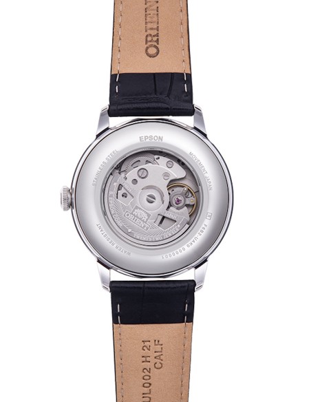 automático hombre Orient Bambino Sun & Moon RA-AK0802S 41,5mm correa de cuero