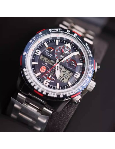Reloj hombre Radiocontrol Citizen Promaster Skyhawk SnowBirds A-T Eco-Drive JY8071-51L  46mm Alarma
