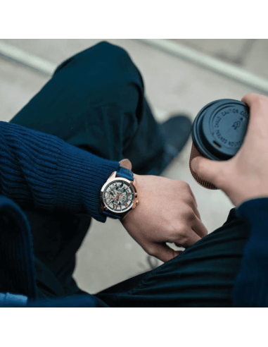 Reloj automático hombre Bulova Sutton 97A161 43mm dial plata correa de cuero 100m WR