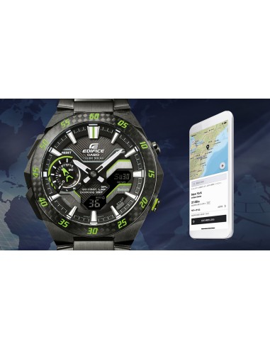 solar Bluetooth Casio Edifice ECB-2200YRC-1A3JF JDM  CARBON WINDFLOW 48.2mm 100m WR Mobile Link