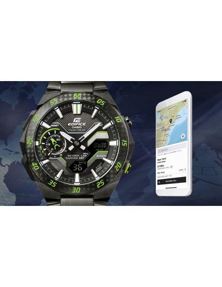 solar Bluetooth Casio Edifice ECB-2200YRC-1A3JF JDM  CARBON WINDFLOW 48.2mm 100m WR Mobile Link