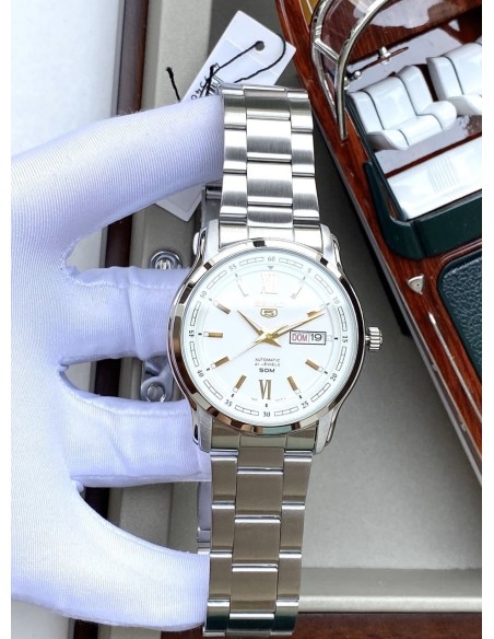 reloj automático hombre Seiko 5 SNKP15K1 42,3mm 50m WR 7S26 correa de acero