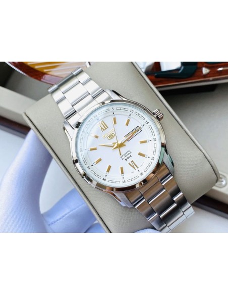 reloj automático hombre Seiko 5 SNKP15K1 42,3mm 50m WR 7S26 correa de acero