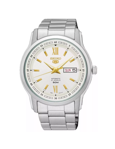 reloj automático hombre Seiko 5 SNKP15K1 42,3mm 50m WR 7S26 correa de acero
