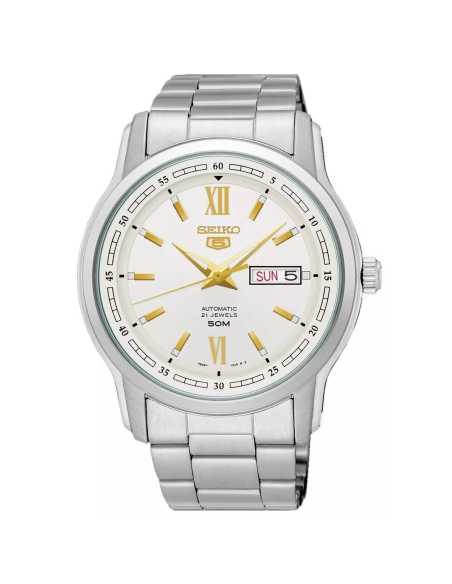reloj automático hombre Seiko 5 SNKP15K1 42,3mm 50m WR 7S26 correa de acero