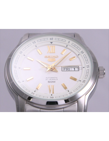 reloj automático hombre Seiko 5 SNKP15K1 42,3mm 50m WR 7S26 correa de acero