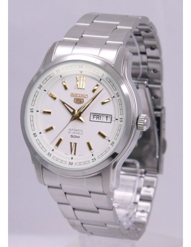 reloj automático hombre Seiko 5 SNKP15K1 42,3mm 50m WR 7S26 correa de acero
