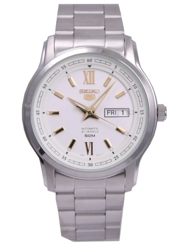 reloj automático hombre Seiko 5 SNKP15K1 42,3mm 50m WR 7S26 correa de acero