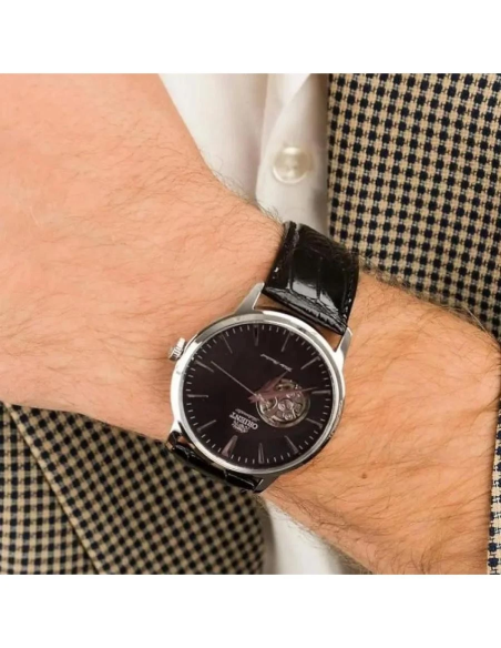 Reloj automático hombre Orient Esteem TAG02004B 41MM 50M WR correa de cuero Hand-Hacking (admite cuerda manual)