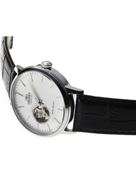 automático hombre Orient Open Heart Semi-Skeleton TAG02005W 41mm 50m WR correa de cuero