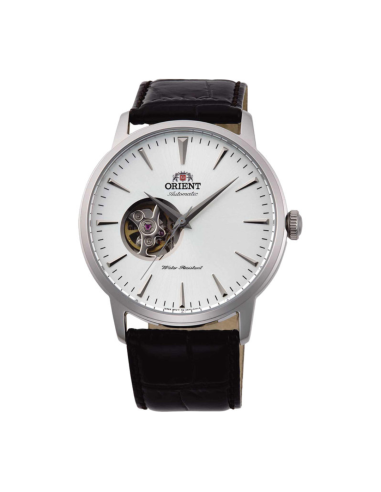 automático hombre Orient Open Heart Semi-Skeleton TAG02005W 41mm 50m WR correa de cuero