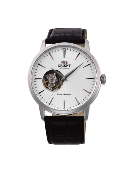 automático hombre Orient Open Heart Semi-Skeleton TAG02005W 41mm 50m WR correa de cuero