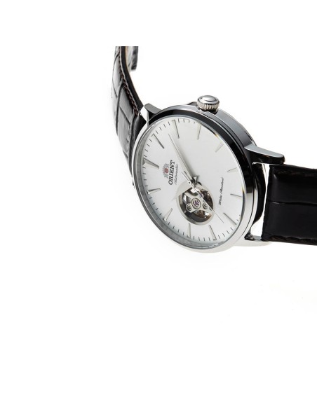 automático hombre Orient Open Heart Semi-Skeleton TAG02005W 41mm 50m WR correa de cuero