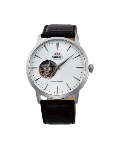 automático hombre Orient Open Heart Semi-Skeleton TAG02005W 41mm 50m WR correa de cuero