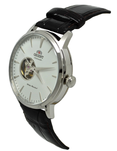automático hombre Orient Open Heart Semi-Skeleton TAG02005W 41mm 50m WR correa de cuero