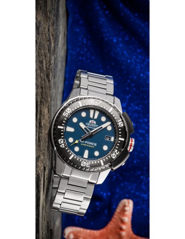 automático buceo hombre Orient M-Force RA-AC0L07L 45mm 200m WR cristal de zafiro