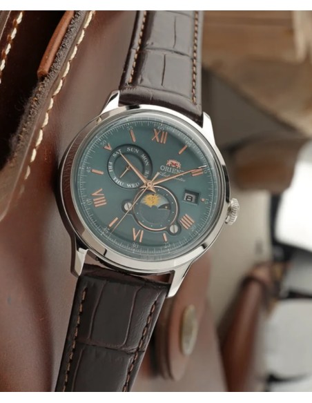 automático hombre Orient Bambino Sun & Moon RA-AK0805E 41,5mm