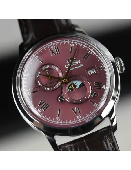 automático hombre Orient Bambino Sun & Moon RA-AK0807R  41,5mm hand-hacking