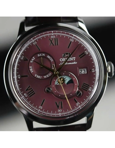 automático hombre Orient Bambino Sun & Moon RA-AK0807R  41,5mm hand-hacking