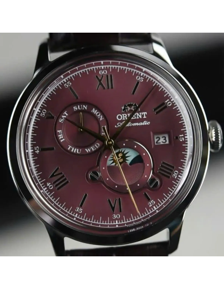 automático hombre Orient Bambino Sun & Moon RA-AK0807R  41,5mm hand-hacking