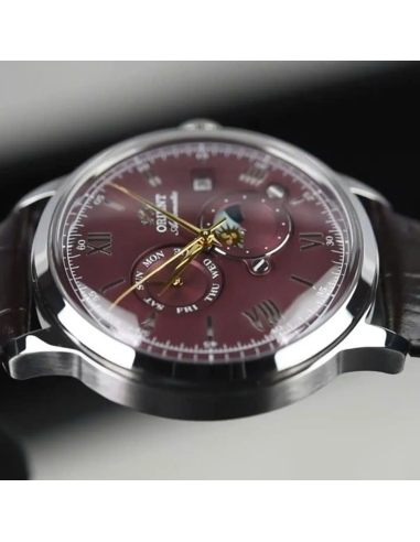 automático hombre Orient Bambino Sun & Moon RA-AK0807R  41,5mm hand-hacking