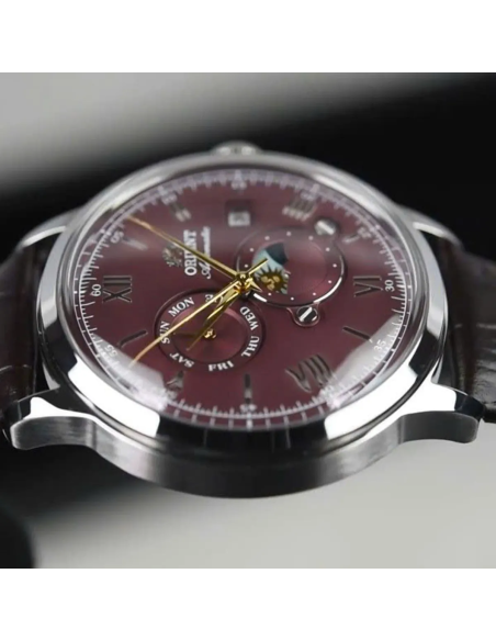 automático hombre Orient Bambino Sun & Moon RA-AK0807R  41,5mm hand-hacking