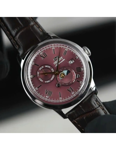 automático hombre Orient Bambino Sun & Moon RA-AK0807R  41,5mm hand-hacking