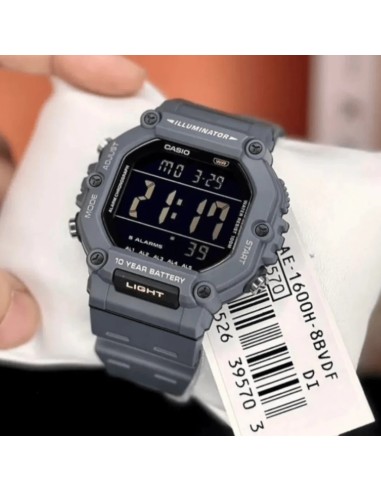 Reloj deportivo hombre Casio  AE-1600H-8b  54,1 × 49,7 × 15,9 mm 10 años batería 100m WR 5 alarmas