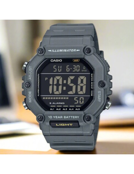 Reloj deportivo hombre Casio  AE-1600H-8b  54,1 × 49,7 × 15,9 mm 10 años batería 100m WR 5 alarmas