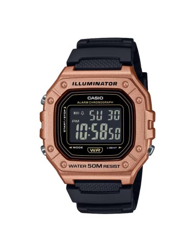 Casio W-218HM-5BV | Reloj Digital Retro con Resistencia al Agua y Diseño Marrón Metálico