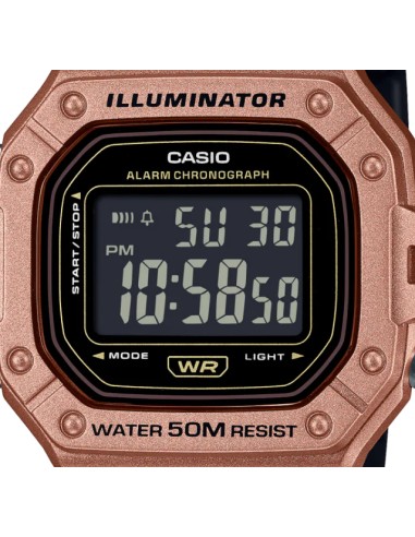 Casio W-218HM-5BV | Reloj Digital Retro con Resistencia al Agua y Diseño Marrón Metálico