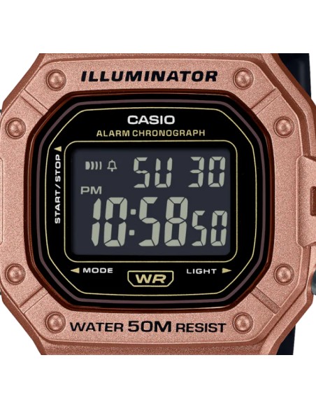 Casio W-218HM-5BV | Reloj Digital Retro con Resistencia al Agua y Diseño Marrón Metálico