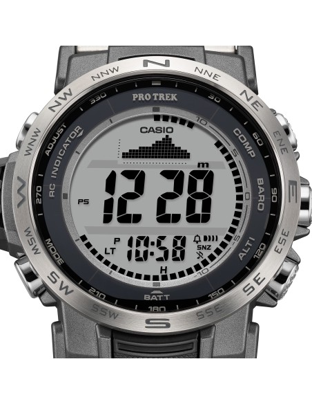 radiocontrol solar Casio Pro Trek PRW-35TLD-7JF JDM 44.6mm – Zafiro, 100 m, triple sensor, correa de titanio