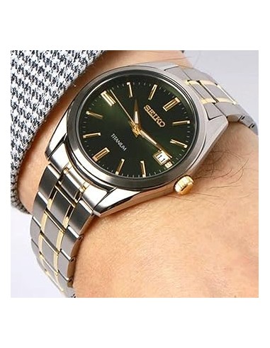 reloj titanio hombre clásico Seiko NeoClassic Titanium SUR377P1 40.2mm 100m WR correa y caja de titanio  cristal de zafiro