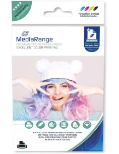 Papel fotográfico (220g, 4" x 6") MediaRange MRINK104 pack 50 hojas