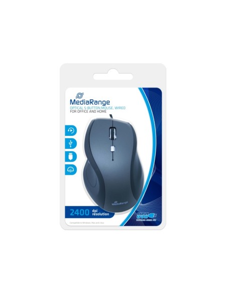 Ratón óptico MROS202 con cable 5 botones