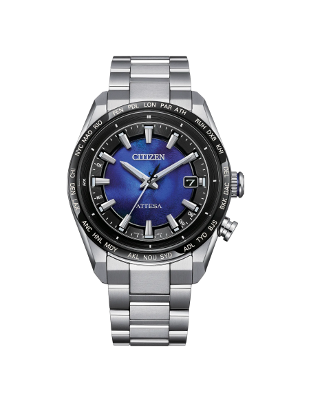 solar‑radio Citizen Attesa Unite with BLUE CB0288‑65L JDM 40,6 mm – Zafiro, 100 m, Super Titanium,